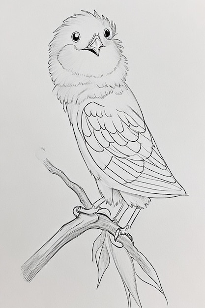 cute Bird for kids coloring page