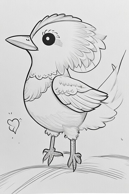 cute Bird for kids coloring page