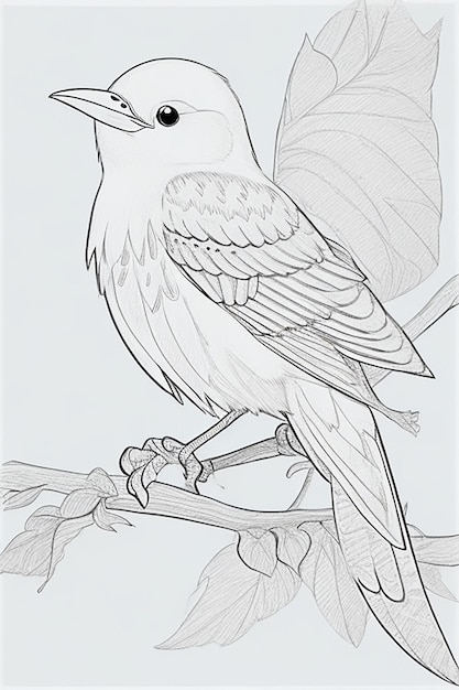 cute Bird for kids coloring page