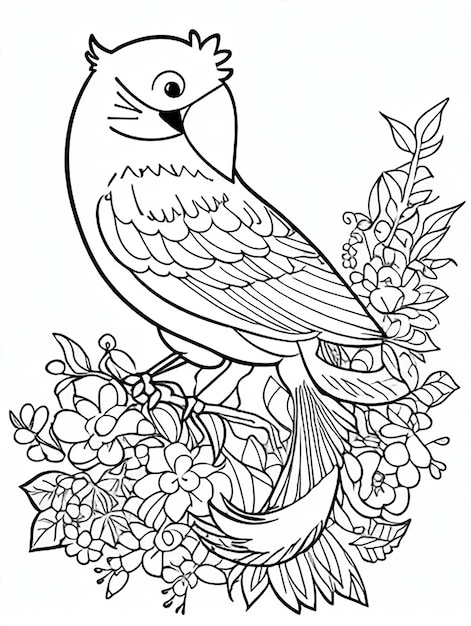 cute Bird for kids coloring page