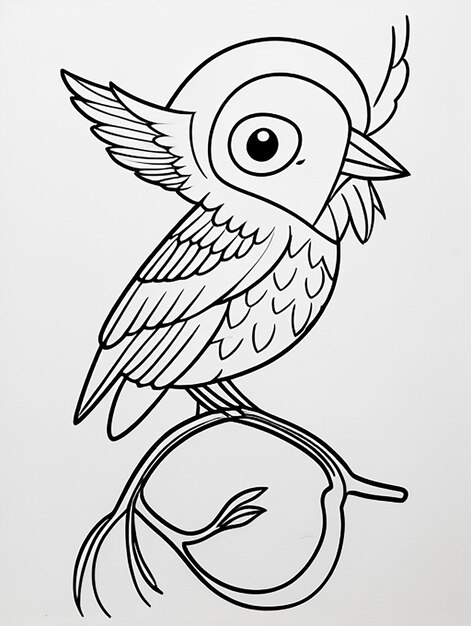 cute Bird for kids coloring page