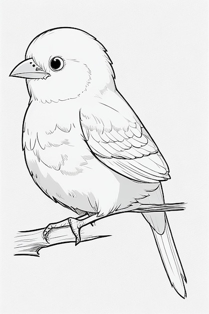 Photo cute bird for kids coloring page