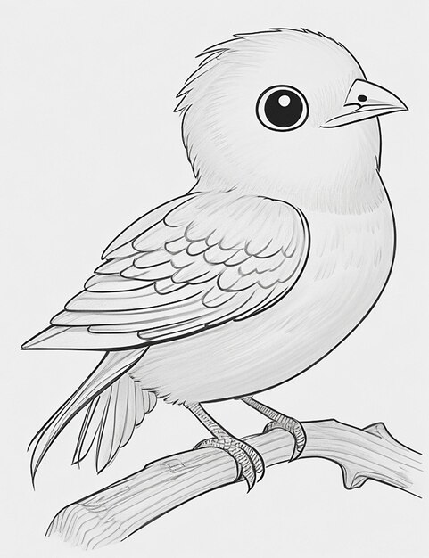 Photo cute bird for kids coloring page