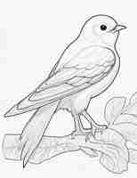 Photo cute bird for kids coloring page