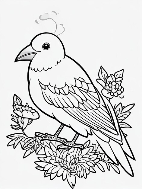 cute Bird for kids coloring page