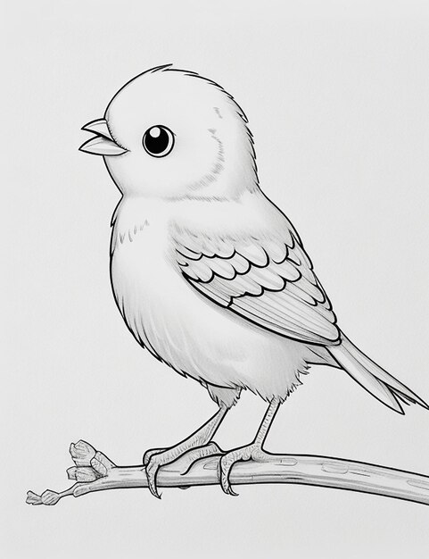 Photo cute bird for kids coloring page