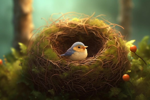 Photo cute bird nest