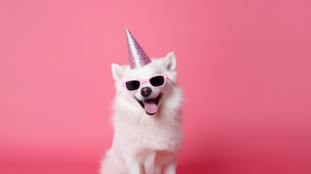 かわいい誕生日の犬 イラストAI GenerativexA