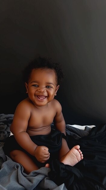 Photo cute black baby wearing black