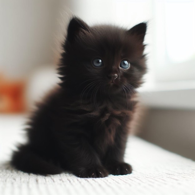 Cute black cat ai image