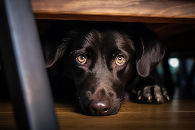 写真 かわいい黒い犬 ペットの犬愛らしい generate ai