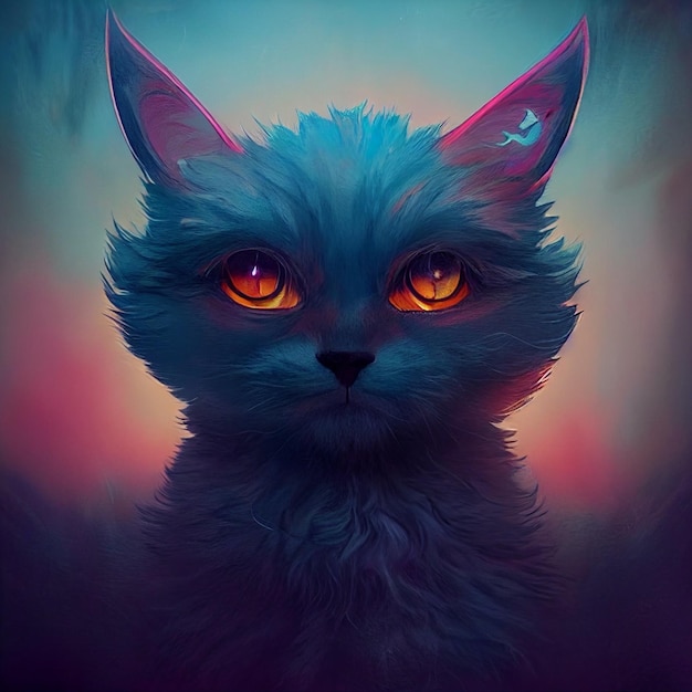 Cute blue cat portait