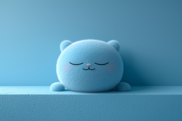 cute blue monster A cartoon character Illustration