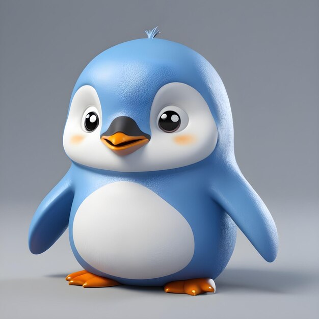 Photo cute blue penguin