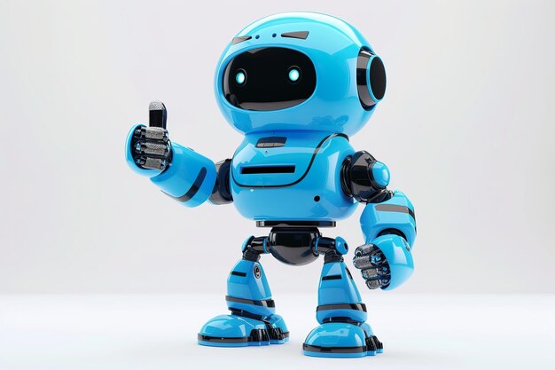 Cute blue robot giving thumbs up 3D no Text ar 32 iw 2 v 6 Job ID 5e1e1df337934aeaa4d0ee9645f8f5b5