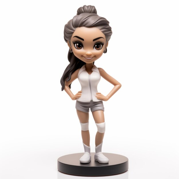 Cute Bobblehead Doll Of Actionpacked Cartoon Girl