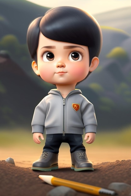 cute boy 3d character