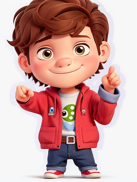 Cute boy cartoon posing