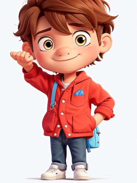 Cute boy cartoon posing