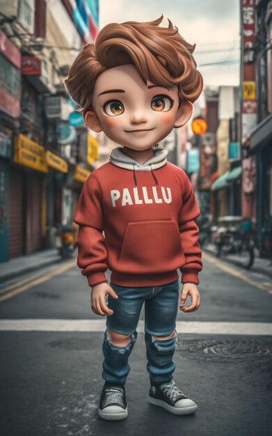 A cute boy girl doll cartoon image