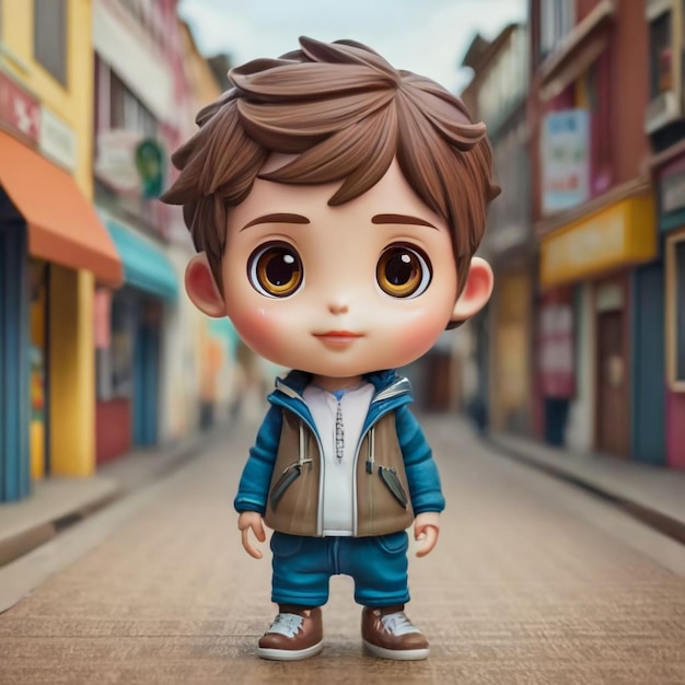 A cute boy girl doll cartoon image