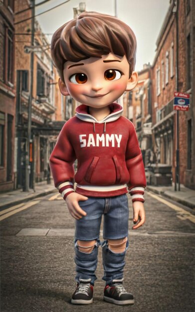 A cute boy girl doll cartoon image