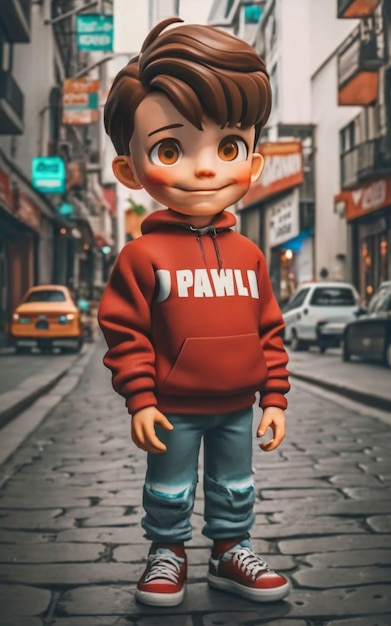 A cute boy girl doll cartoon image