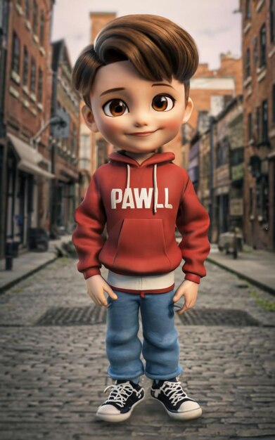 A cute boy girl doll cartoon image