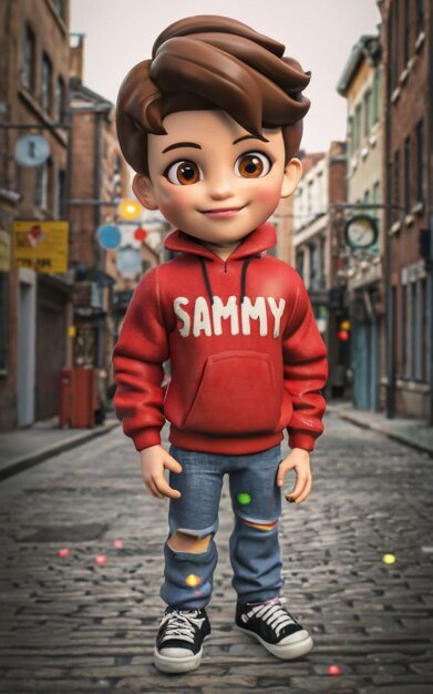 A cute boy girl doll cartoon image