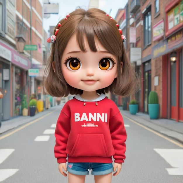 A cute boy girl doll cartoon image