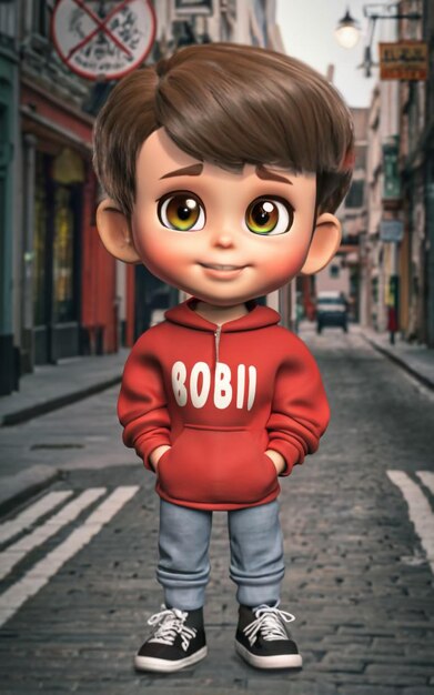 A cute boy girl doll cartoon image