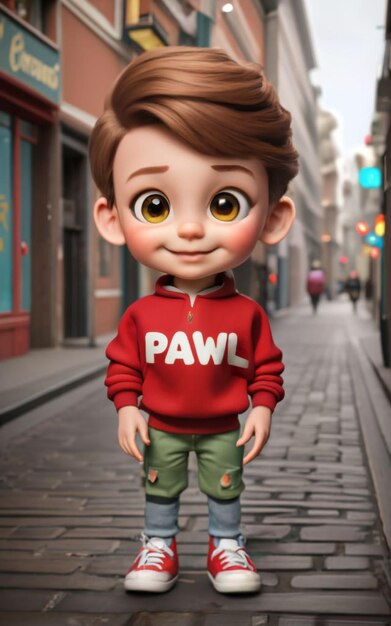 A cute boy girl doll cartoon image