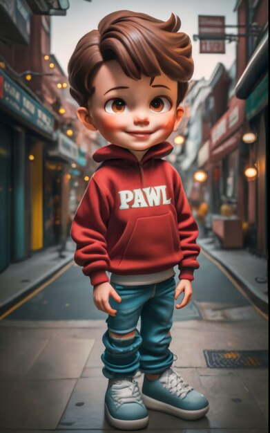 A cute boy girl doll cartoon image