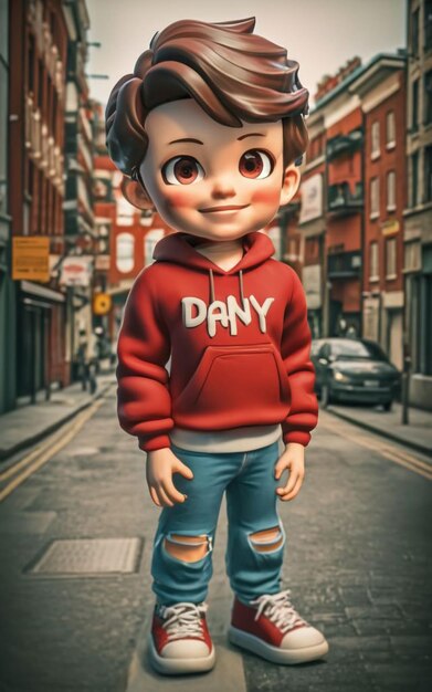 A cute boy girl doll cartoon image