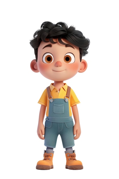 Photo cute boy happy cartoon character