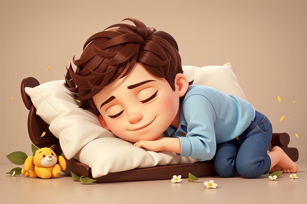 Photo cute boy sleeping clipart