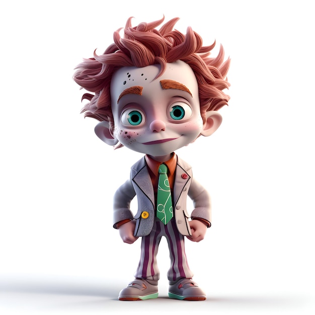 Cute boy with halloween costume 3D Illustration