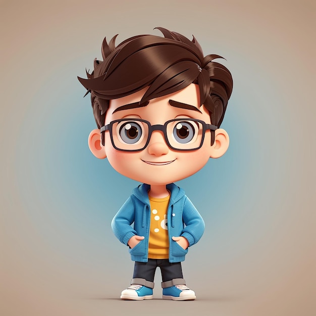 Cute boy with peace sign cartoon vector icon illustration