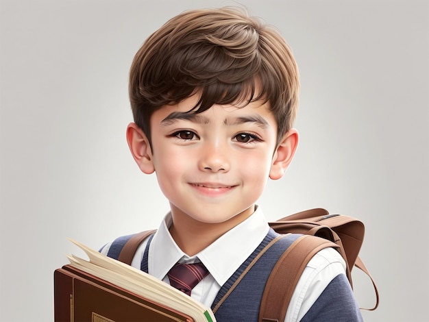 Cute boy with school uniform