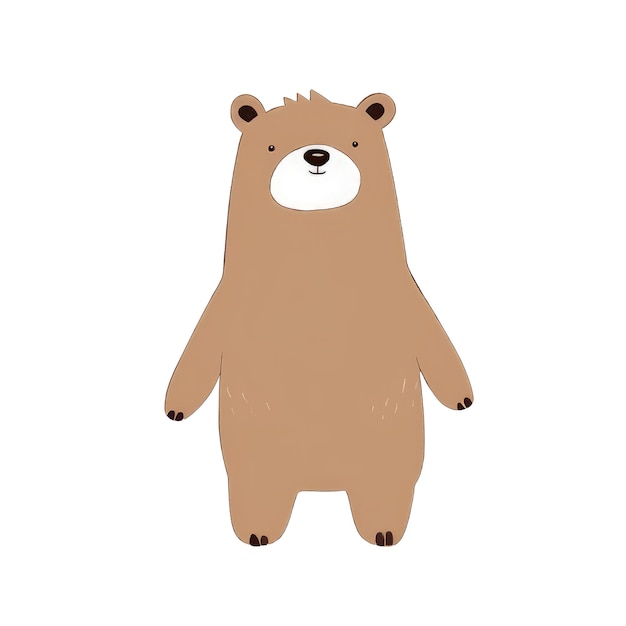 귀여운 갈색 곰 만화 동물 그림 예술 생성 ai