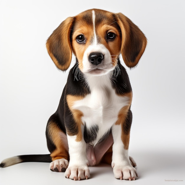 Foto carino beagle marrone nero e bianco