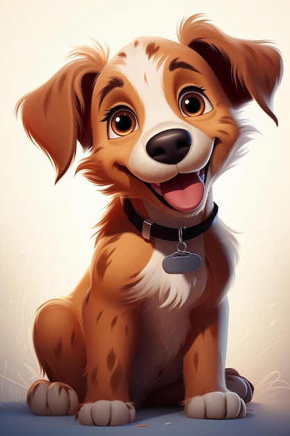 cute brown dog cartoon