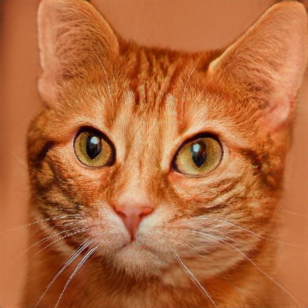 Photo cute brown kitten looking forward to you!