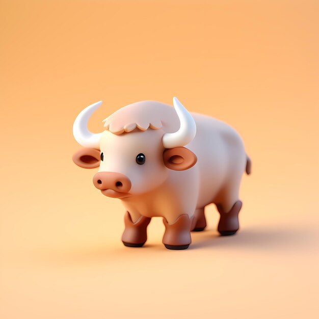 cute buffalo 3d cartoon