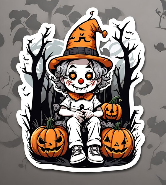 Cute buggy the clown tshirt sticker spooky forest fun