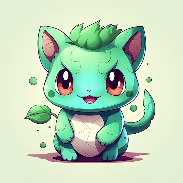 Симпатичный мультипликационный персонаж Bulbasaur Pokemon, созданный AI