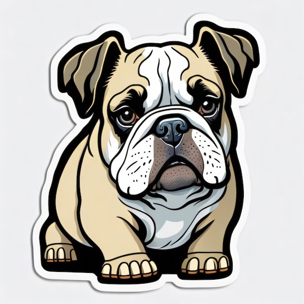 Photo cute bulldog sticker 4