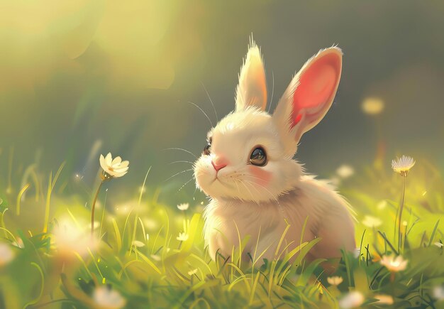 Cute bunnies adorable bunny art featuring chubby cheeks expressive eyes Easterthemed content