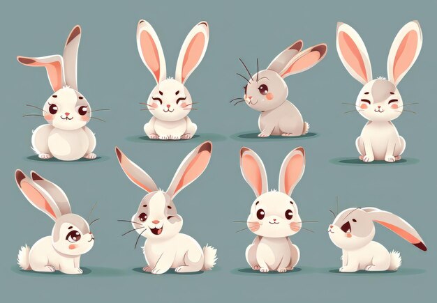 Фото Милые кролики очаровательные кролики с толстыми щеками экспрессивными глазами пасхальный контент