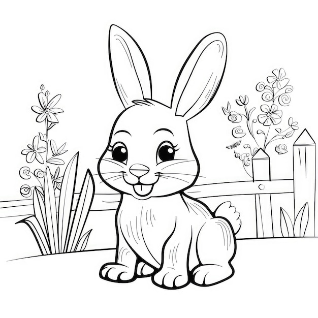 子供のための可愛いウサギのカラーシート